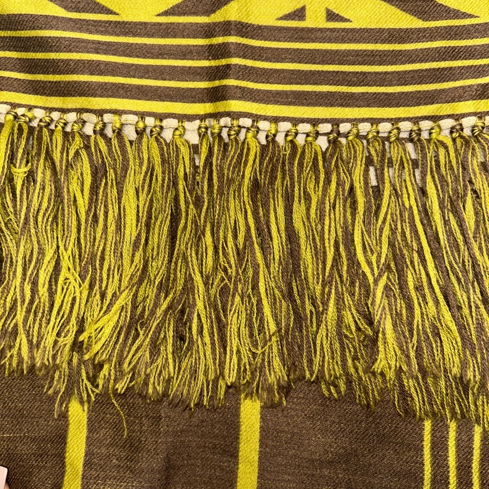 Louis Vuitton Brown & Green Chevron Wool Scarf - Picture 9 of 16